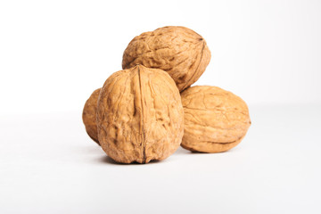 Walnuts isolated on white background