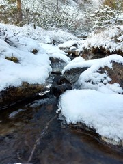 a frozen waterfall creek шт winter