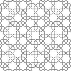 Arabic seamless pattern. Background. Vector stylish texture in black and white color. Ethnic line islamic pattern