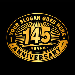 145 years anniversary design template. Vector and illustration. 145th logo. 