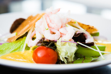 Shrimp salad with sauce