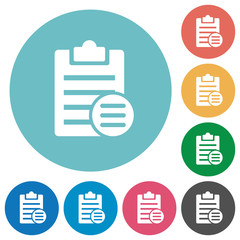 Note options flat round icons