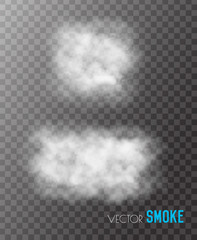 Transparent set of smoke vectors. - obrazy, fototapety, plakaty