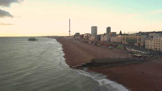 Brighton Beach England UK in Winter