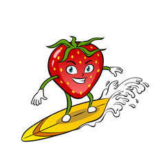 Strawberry surf sea pop art vector illustration
