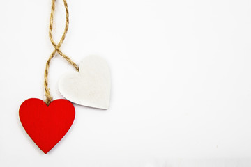 Valentine's day white background with hearts