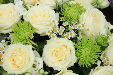 White wedding roses