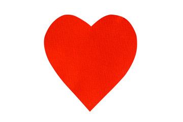 Big red heart paper isolate on white background. valentines day concept.