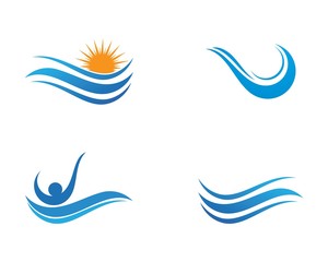 Fototapeta na wymiar Water Wave symbol and icon Logo Template