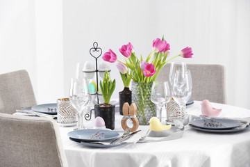Beautiful festive Easter table setting