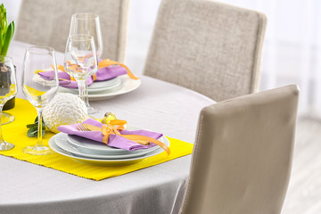 Beautiful festive Easter table setting