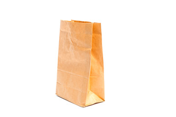 paper bag from the store is isolated on a white background