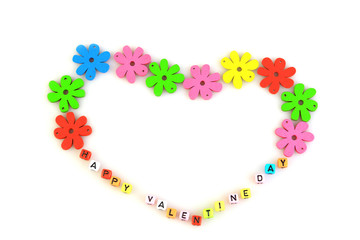 Valentines day concept and holidays, Colorful of artificial flowers and text  