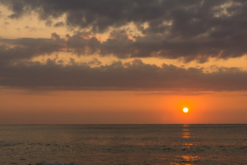 Amazing Sunrise Panorama from Beach of town of Tsarevo, Burgas Region, Bulgaria