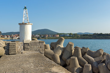 Breakwater on the port of town of Tsarevo, Burgas Region, Bulgaria