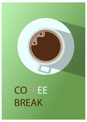 Hot Coffee cup on tablevector background. it s coffee time. recharge
