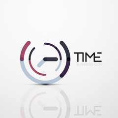 Vector abstract logo idea, time concept or clock business icon