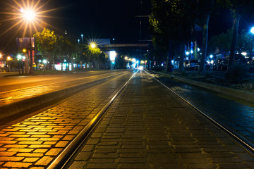 Street railway at night, San Francisco.