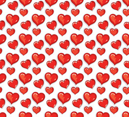 Seamless pattern lot of red air hearts for Valentine's Day.