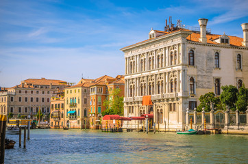 Fototapeta na wymiar Panoramic view of famous Grand Canal in Venice, Italy