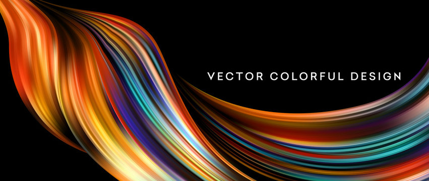 3d Abstract Colorful Fluid Design. Vector Illustration