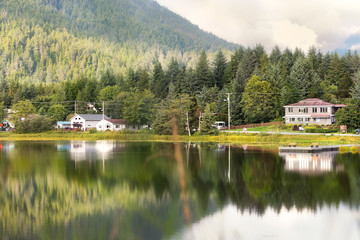 Fototapeta premium Swan Lake, Sitka , Alaska.
