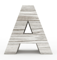 letter A 3d wooden isolated on white