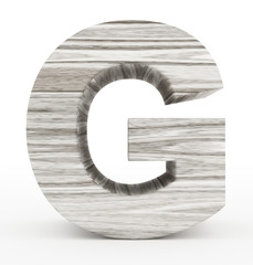 letter G 3d wooden isolated on white