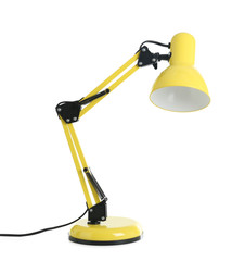 Electric desk lamp on white background