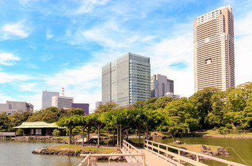 Obraz premium Old Hamarikyu Garden in Tokyo, Japan