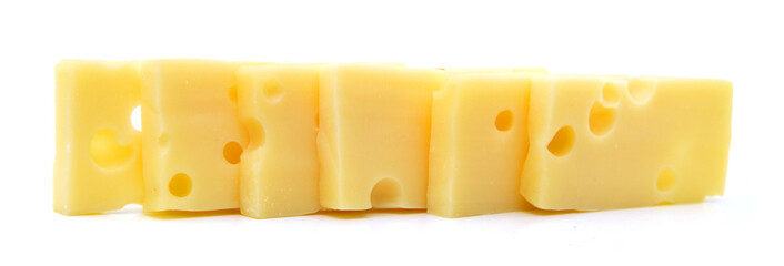 piece of cheese isolated on a white background