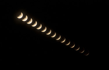 Time lapse series of the lunar eclipse - January 31 2018
