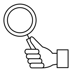 hand with magnifying glass isolated icon vector illustration design