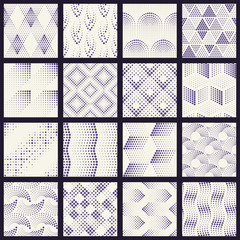 Set of halftone dotted patterns