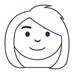 little girl head avatar character vector illustration design