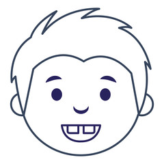 young man head avatar character vector illustration design