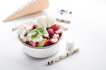 Sweet Strawberry, Avocado and Whipped Cream