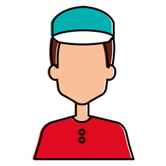 delivery worker avatar character vector illustration design