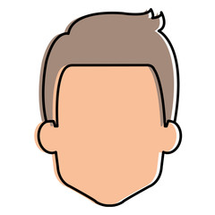 young man head avatar character vector illustration design