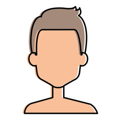 young man shirtless avatar character vector illustration design
