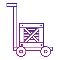delivery cart handle with boxes wooden vector illustration design
