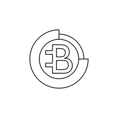 bit coin icon. Element of crypto currency for mobile concept and web apps. Thin line  icon for website design and development, app development. Premium icon