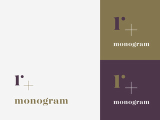 Elegant, monigram logo. R initial.