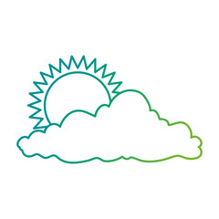 summer sun with clouds vector illustration design