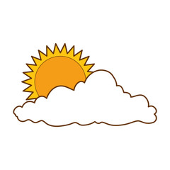 summer sun with clouds vector illustration design