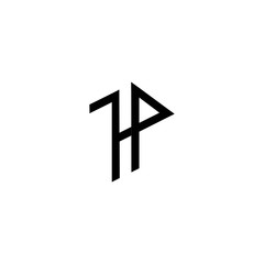art of letter jp logo vector