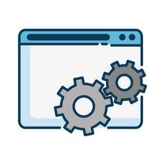 template web with gears vector illustration design