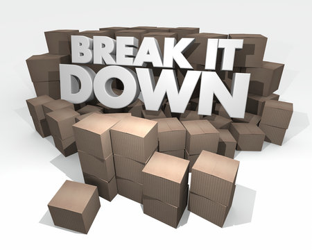 Break It Down Smaller Packages Cardboard Boxes 3d Illustration