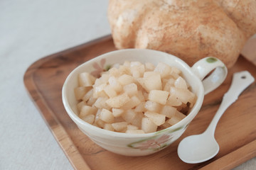 Jicama apple filling for pastry , low carbs, ketogenic food
