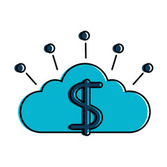 cloud computing with dollar symbol vector illustration design